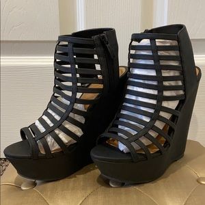 Black Platform Wedges